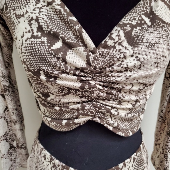 STYLED ON INSTAGRAM Double Cross Skirt Set - Taupe - Picture 6 of 8